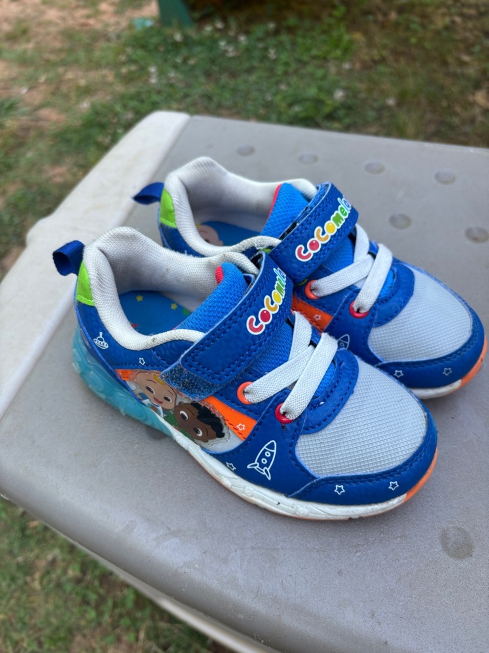 Blue Kids Sneakers with Space Character Accent lights ‼️